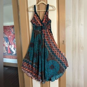 Mexicali Blues long turquoise hippie boho dress